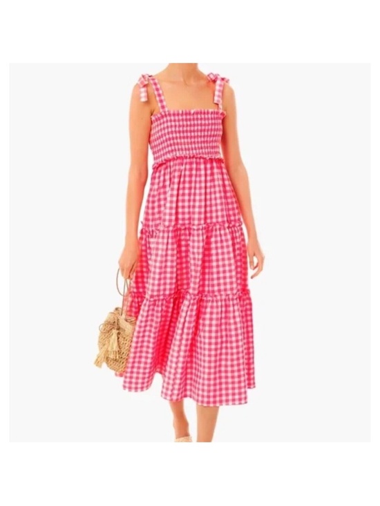 Pomander Place Dresses & Skirts - Tuckernuck Pomander Place Nellie dress electric pink gingham